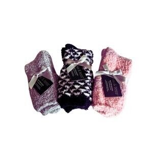 Mia & Tess Butter Socks Women’s Size  5-9 Pink Gray & Chevron Set of 3 Pair NWT